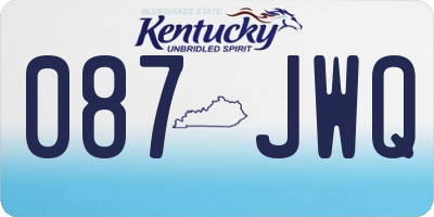 KY license plate 087JWQ