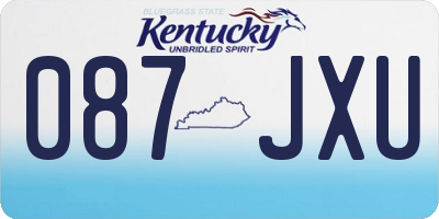 KY license plate 087JXU