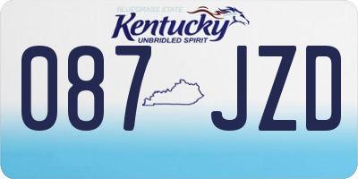 KY license plate 087JZD