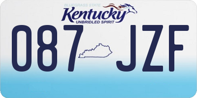 KY license plate 087JZF