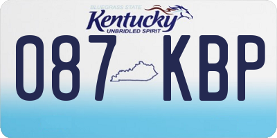 KY license plate 087KBP