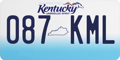 KY license plate 087KML