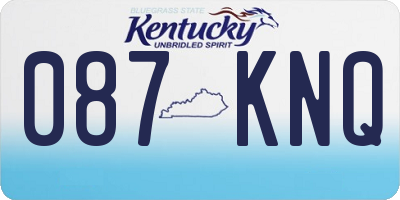 KY license plate 087KNQ