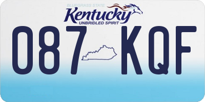 KY license plate 087KQF