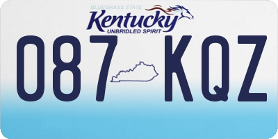 KY license plate 087KQZ