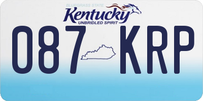 KY license plate 087KRP