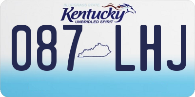 KY license plate 087LHJ