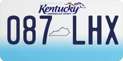 KY license plate 087LHX