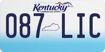 KY license plate 087LIC