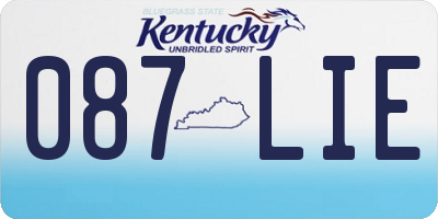KY license plate 087LIE
