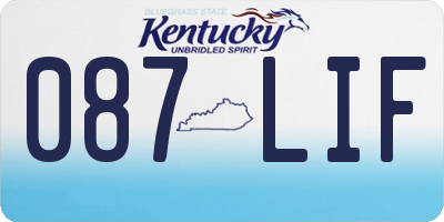 KY license plate 087LIF
