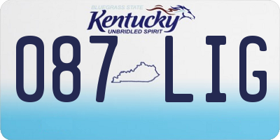 KY license plate 087LIG