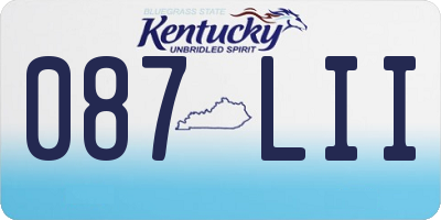 KY license plate 087LII