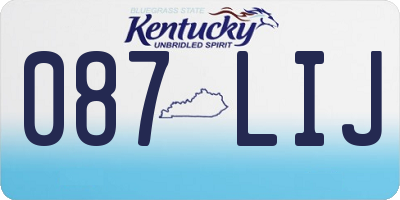KY license plate 087LIJ
