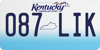KY license plate 087LIK