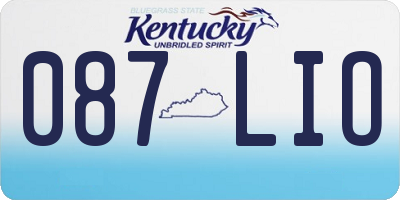 KY license plate 087LIO