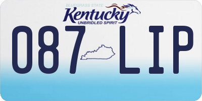 KY license plate 087LIP