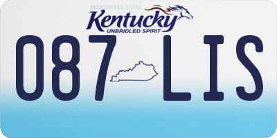 KY license plate 087LIS