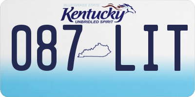 KY license plate 087LIT