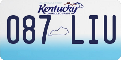 KY license plate 087LIU