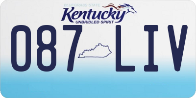 KY license plate 087LIV