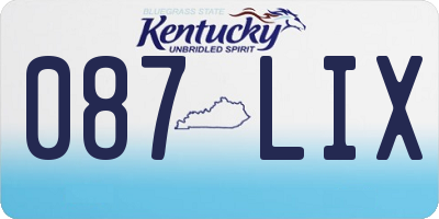 KY license plate 087LIX