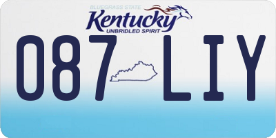 KY license plate 087LIY