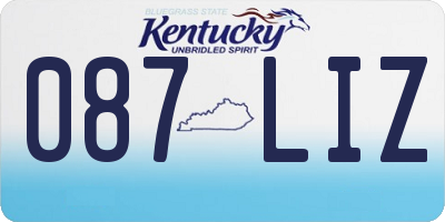 KY license plate 087LIZ