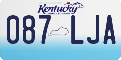 KY license plate 087LJA