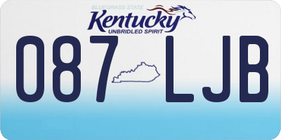 KY license plate 087LJB