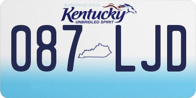 KY license plate 087LJD