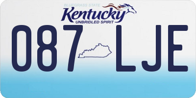 KY license plate 087LJE