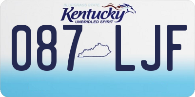 KY license plate 087LJF
