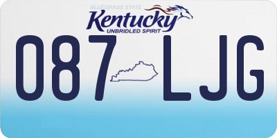 KY license plate 087LJG