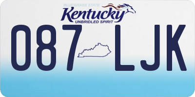 KY license plate 087LJK