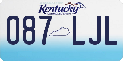 KY license plate 087LJL