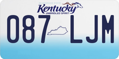 KY license plate 087LJM