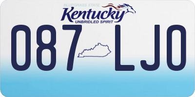KY license plate 087LJO