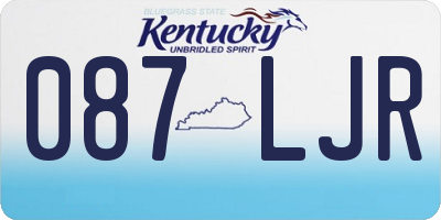 KY license plate 087LJR
