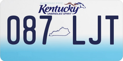KY license plate 087LJT