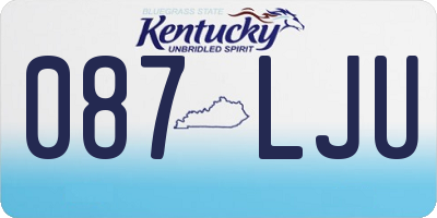 KY license plate 087LJU