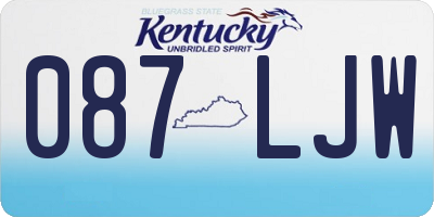 KY license plate 087LJW