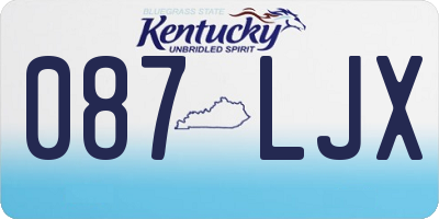 KY license plate 087LJX