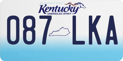 KY license plate 087LKA