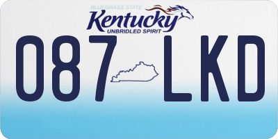 KY license plate 087LKD