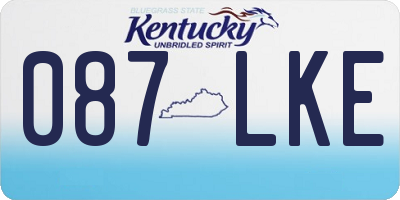 KY license plate 087LKE