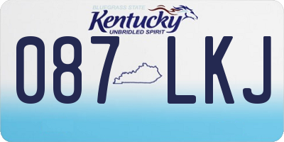 KY license plate 087LKJ