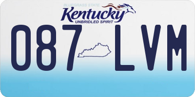 KY license plate 087LVM