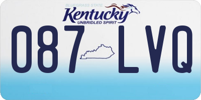 KY license plate 087LVQ