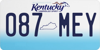 KY license plate 087MEY
